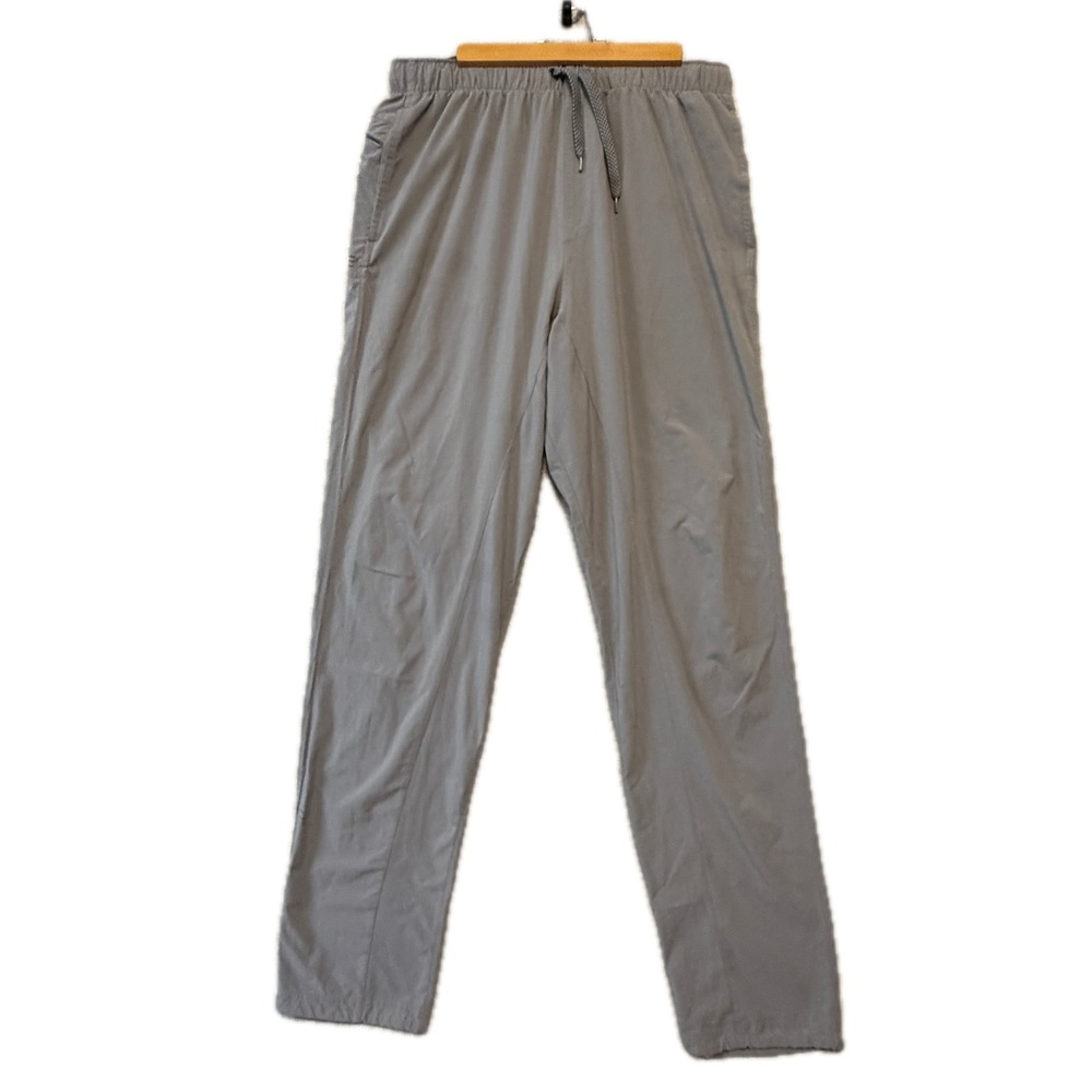 FREE FLY Athletic Tie Waist Performance Pants Light Grey Medium